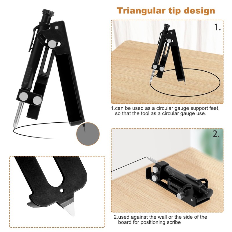 WiMas Black Construction Scriber Marking Tool Multi-function Scribing Tool Construction