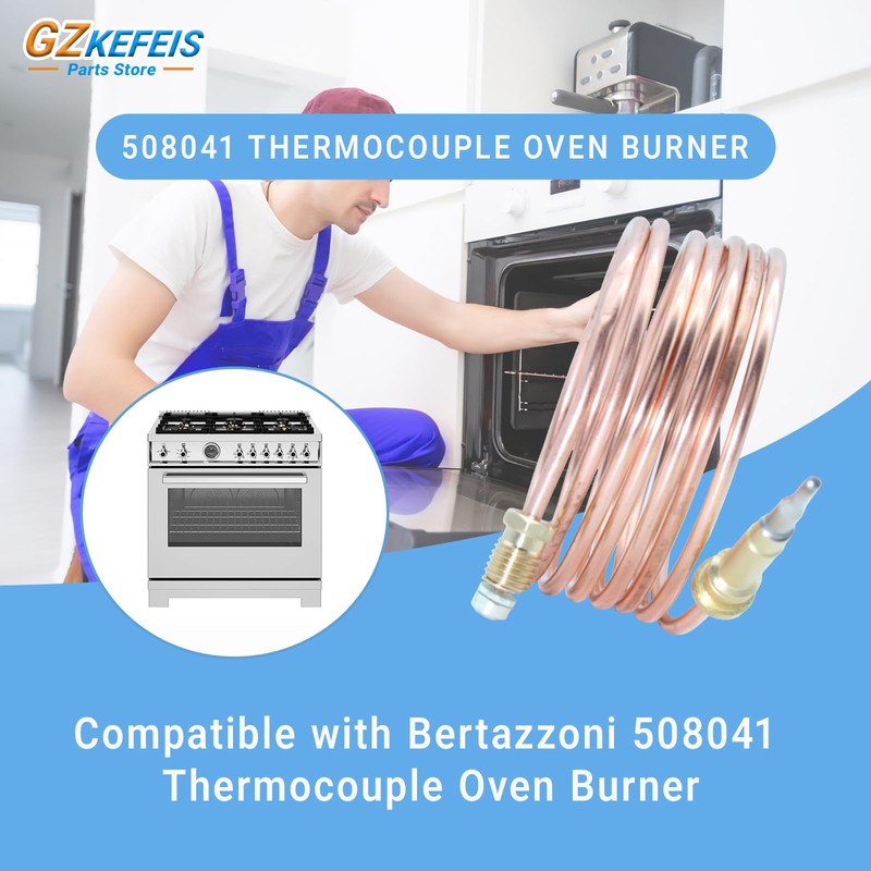 GZKEFEIS Compatible with Bertazzoni 508041 Thermocouple Oven Burner Replacement -