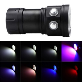 eecoo Diving Flashlight, 18000 IPX8 Waterproof, Underwater LED Flashlight, 500M 7Modes 120 Degree Wide Beam Angle, for Outdoor Underwater Sports