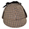 Jaxon Sherlock Holmes Houndstooth Deerstalker Hat (Medium, Brown)