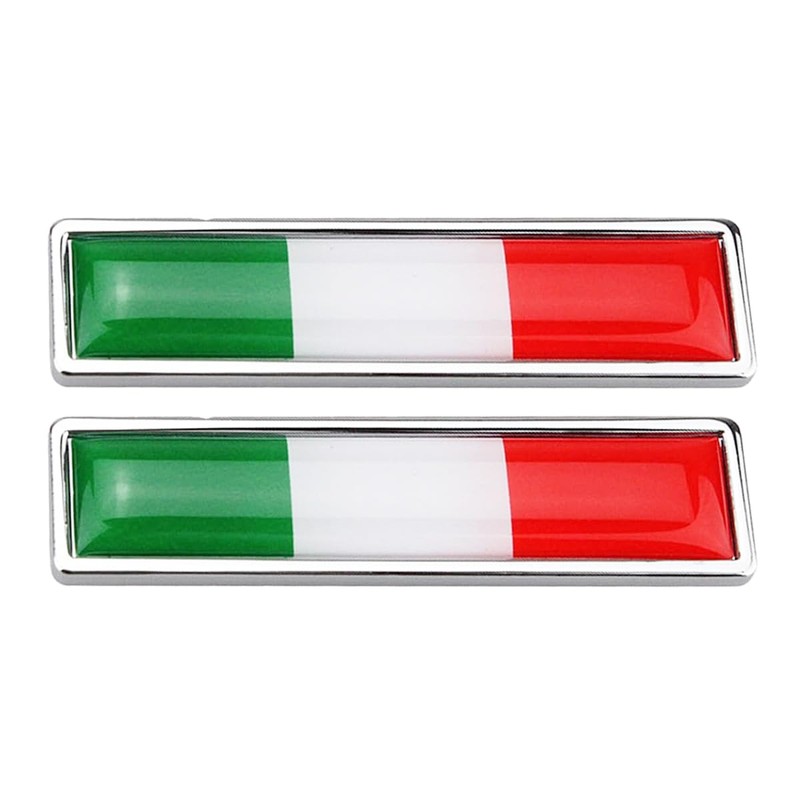 Enwye Car Personalization Italy Flag Metal Stickers Pair Set 58x14mm