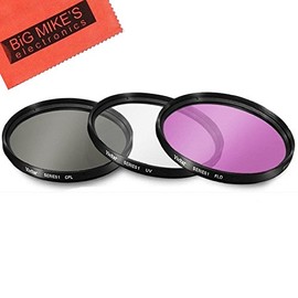 Big Mike'S 62Mm Multi-Coated 3 Piece Filter Kit (Uv-Cpl-Fld) For Nikon 70-300Mm F/4-5.6G Af Nikkor + Microfiber Cleaning Cloth + Lcd Screen Protectors