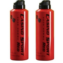 Casino Sport Red by Casino Parfums Body Spray 6 oz for Men NEW IN CAN PACK OF 2*