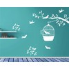 Heaven Decors Bird on Tree with Birdcage and Flying Birds