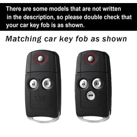 ontto Flip Folding Car Key Cover Fit for Honda Accord 2008-2012 Premium Leather Key Fob Case Fit for Acura MDX RDX TL TSX ZDX 2007-2014,with Bling Keychain,Black