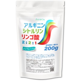 JAY & CO. Arginine, Citrulline, Malic Acid (1,200 mg + 1,200 mg + 600 mg per serving) (66 servings) (Unflavored (tasteless), 7.1 oz (200 g)