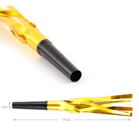 24Pcs Metallic Fringed Party Blowers Glitter Gold Noise Makers Blowouts Whistles for Birthday Graduation Sporting Events Party Supplies