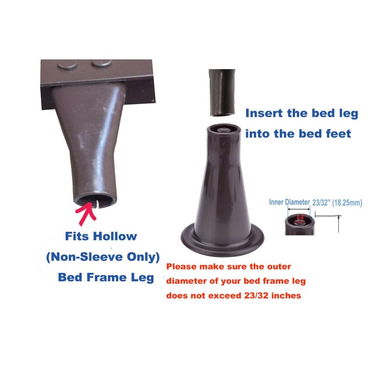 Home's Place Plastic Bed Frame Feet to Replace Wheels -