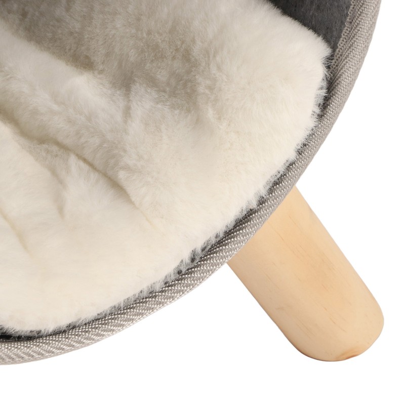 Cat Tunnel Bed Elevated Wooden Legs Cat Tunnel Soft Felt