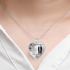 YOTHIWAD Necklace for Daughter Heart Pendant Daughter Necklace with Inspirational Text to My Daughter Necklace Jewellery Gifts for Daughter from Mum Dad, Stainless Steel, No Gemstone