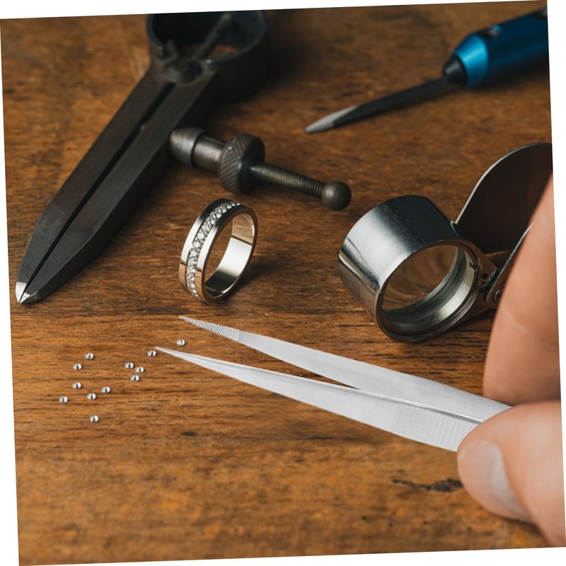 CORHAD Jewelry Tweezers Stainless Steel Tips Non-Slip Handle Multi-use for