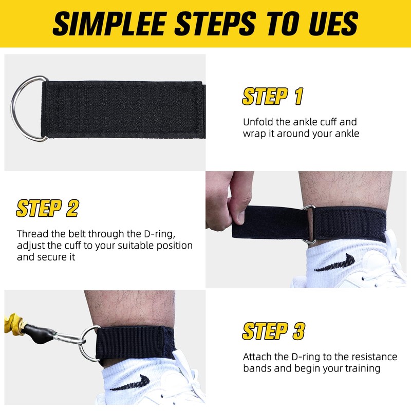 Ankle Resistance Bands with Cuffs Ankle Bands for Women &