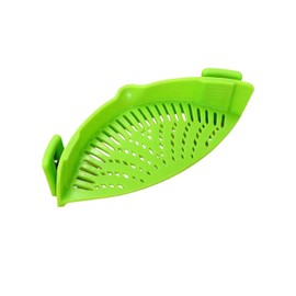 Silicone Snap Pot Strainer For Pasta Vegetable Noodles Pot Bowl, Adjustable Clip on Colander Pour Spout, Kitchen Gadget (Green)