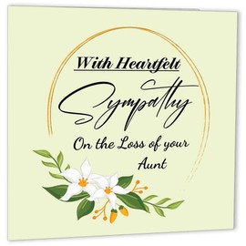 Sorry for your loss AUNT sympathy card, condolences Bereavement auntie