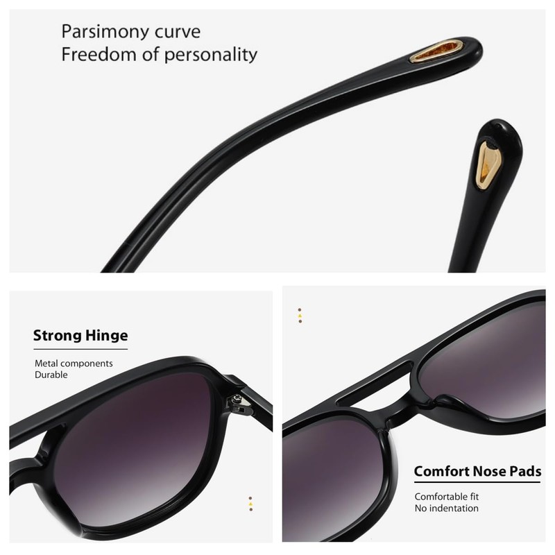 OSAGAMA Vintage Polarisierte Sonnenbrille Pilot Brille Oversized Sunglasses für Damen