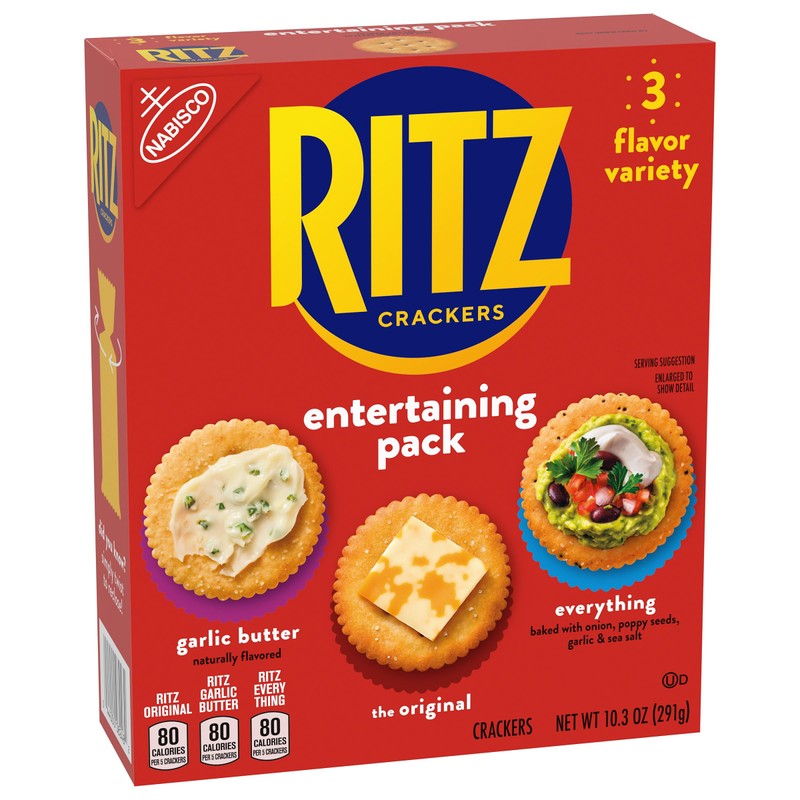 RITZ Crackers Entertaining Variety Pack with Original, Everything, and Garlic