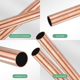 M METERXITY 2-Pack 250mm Brass Round Tube, 11mm OD 0.5mm Wall Thickness H65 Brass Seamless Tubing for Construction/Machining/DIY Crafting, Metal Straight Pipe [0.43x0.02x9.8IN]