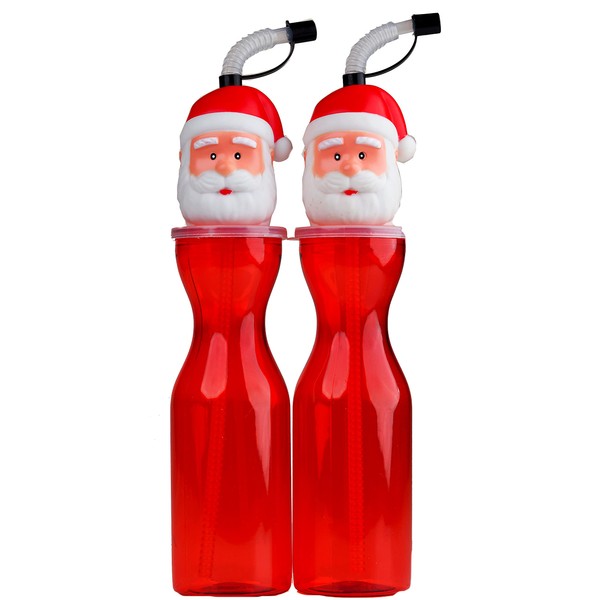 Set Of 2 Large Christmas Santa Drinking Beaker Cups With