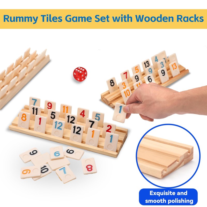 Doreimi Upgraded Rummy Cube Game Set 4 Players with 4