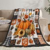 Fall Throw Blanket Soft Cozy Warm Plush Fluffy Fuzzy Fleece