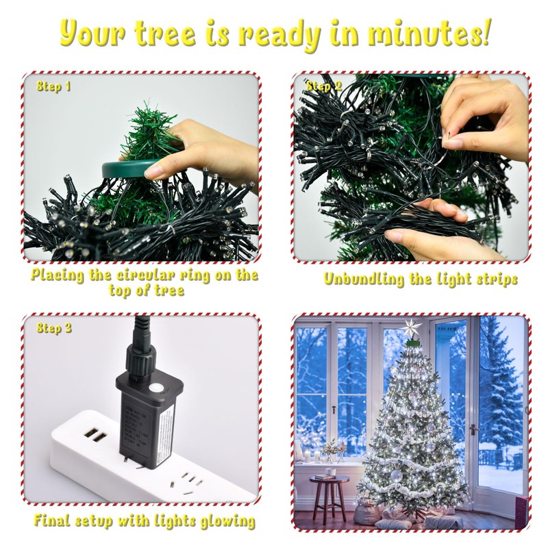 cshare Christmas Tree Lights, 592LED Christmas Lights for Tree with