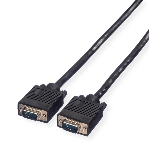 ROLINE VGA cable | Monitor cable with HD D-Sub connector For connection of laptop • Graphics card • Beamer l Black 6m