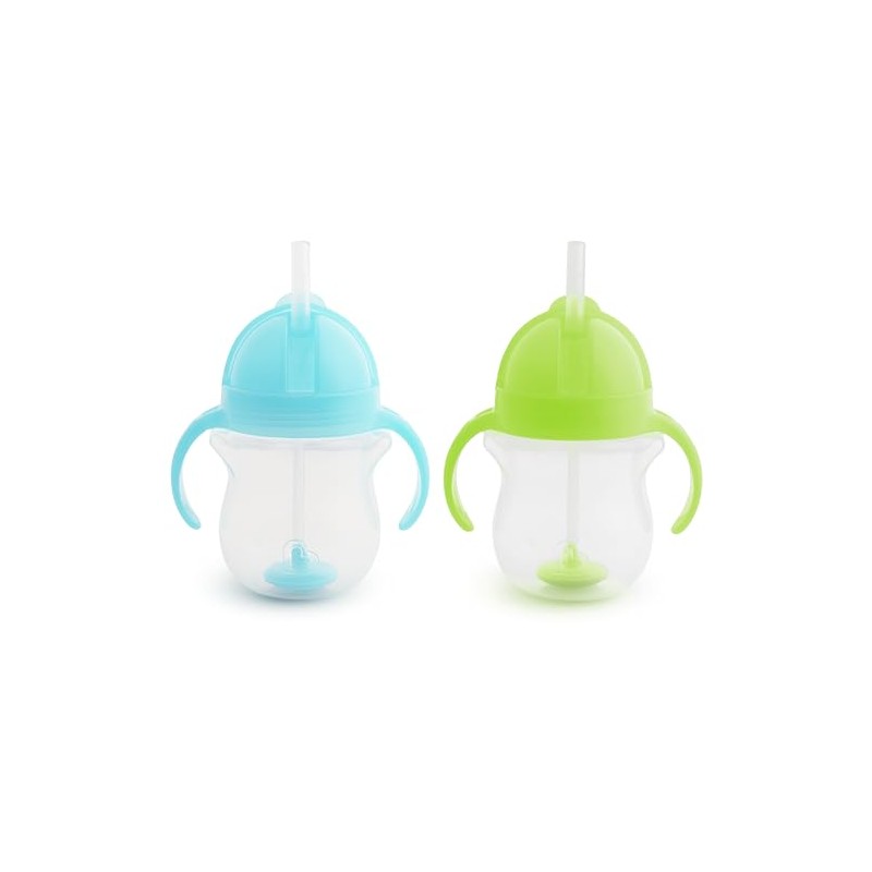 Munchkin Click Lock Weighted Straw Cup, 7 Ounce, 2 Pack,