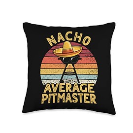 Mexican BBQ Grilling Pitmaster Accessory Nacho Average Pitmaster Cinco de Mayo Grill BBQ Mexican Dad Throw Pillow, 16x16, Multicolor