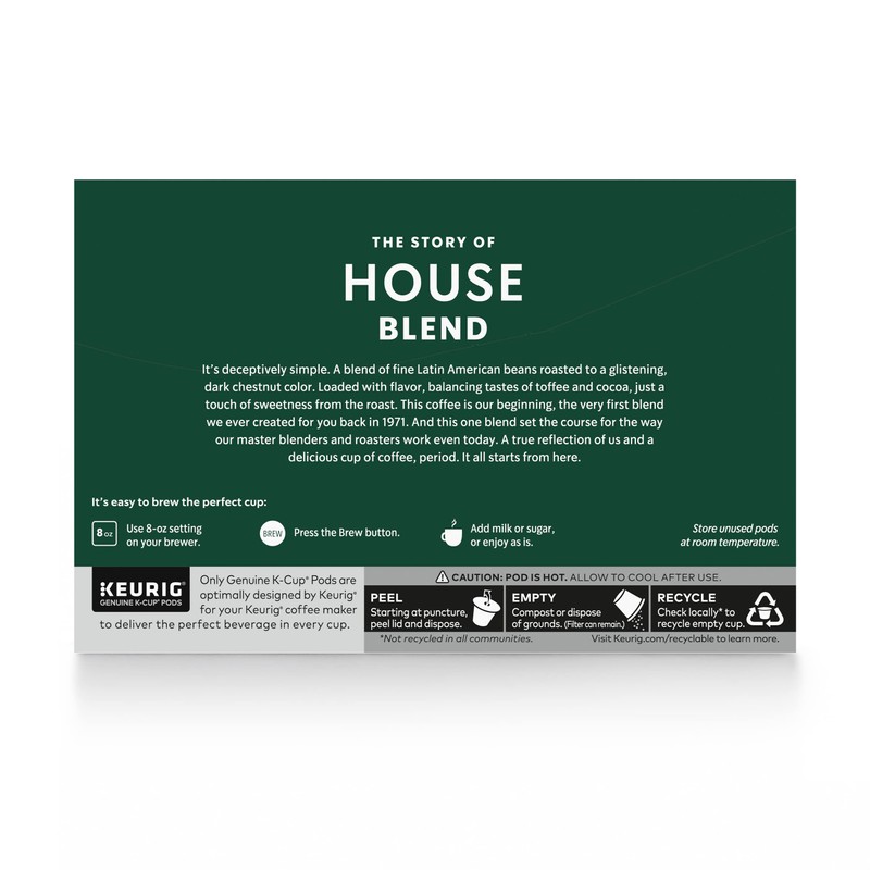 Starbucks K-Cup Coffee Pods, Medium Roast Coffee, House Blend for