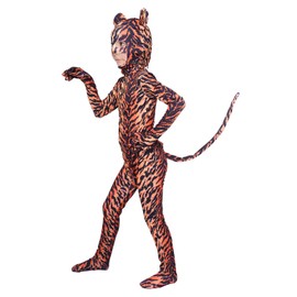 Gaoin Boys and Girls Spandex Pretty Leopard Costume Kids Animal Bodysuit (Tiger, Medium)