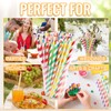Lychico 300 Pack Paper Straws, Biodegradable Drinking Straws Assorted Colours,