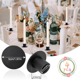Taper Candle Holder, 4 PCS Matte Black Iron Candlestick Holders Centerpieces for Home Decoration, Party, Wedding Anniversary, Housewarming Gift