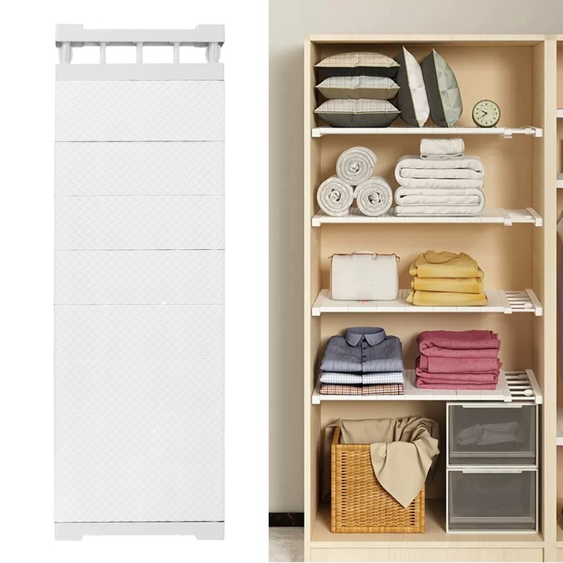 Tension Shelf Adjustable Closet Divider 24cm Width Storage Rack for