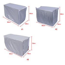 Home Outdoor Air Conditioner Cover Rectangle Anti-Dust Anti-Snow Waterproof 2 Sizes - Silver (80x28x54cm/31.5x11x21.3inch)