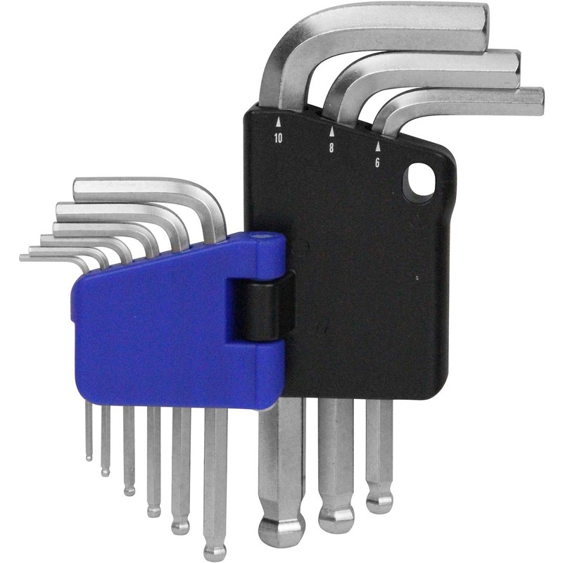 E-Value ELBW09NL Ball Point Hex Key Set, Standard, 9-Piece