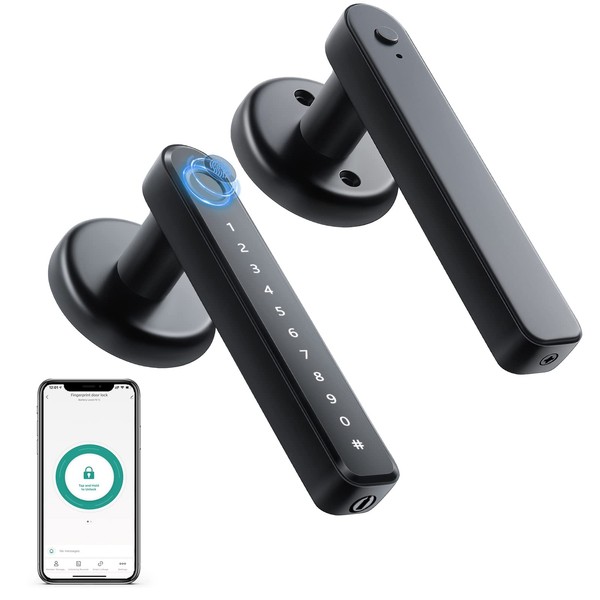 Fingerprint Smart Door Lock with App Code Backup Key Fingerprint