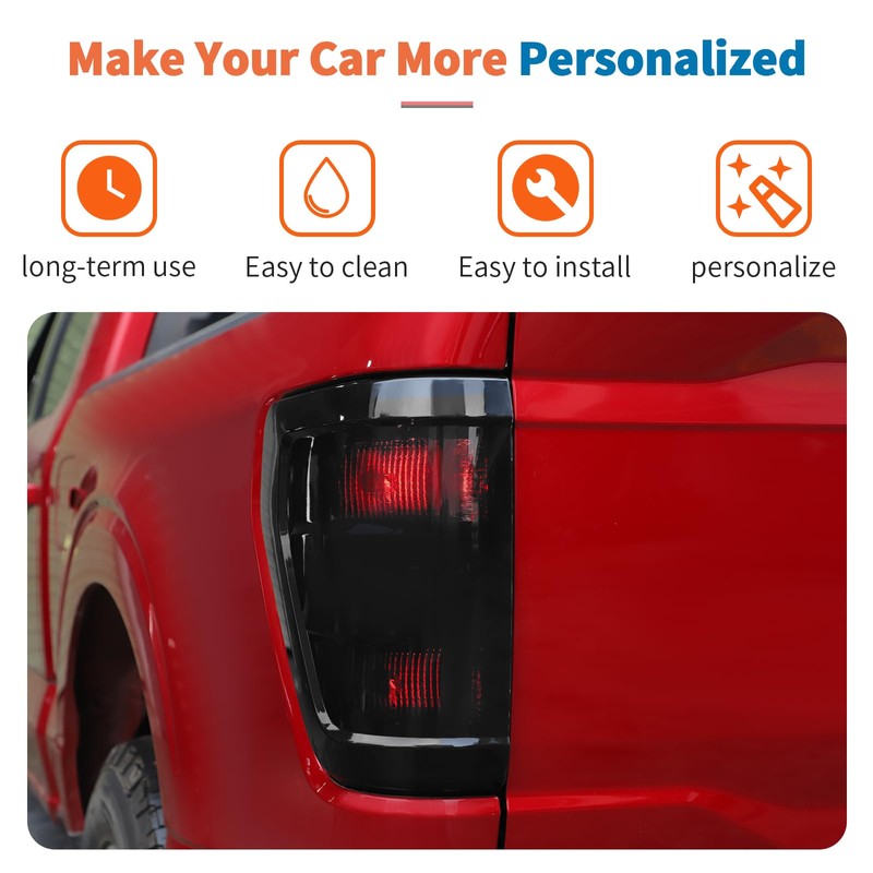 JeCar Smoked Tail Light Covers Trim Guards Only for 2021-2023