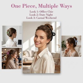 4Pcs Fabric Wrapped Hair Claw Clips for Women, Large Non-Slip Hair Clips