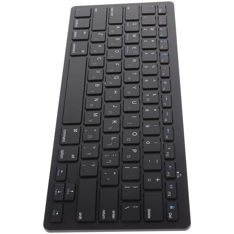 Hebrew Keyboards, Black Keyboards Silent Wireless Ultra-Thin Multimedia Full-Size Low