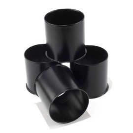 DewFlew 4Pcs 4.25" Push Through Wheel Center Caps Stainless Trailer Open Ended Hub Cap for Truck SUV RV Wheel Rim (Fit 4.25" Bore 4.22" H Matt Black)