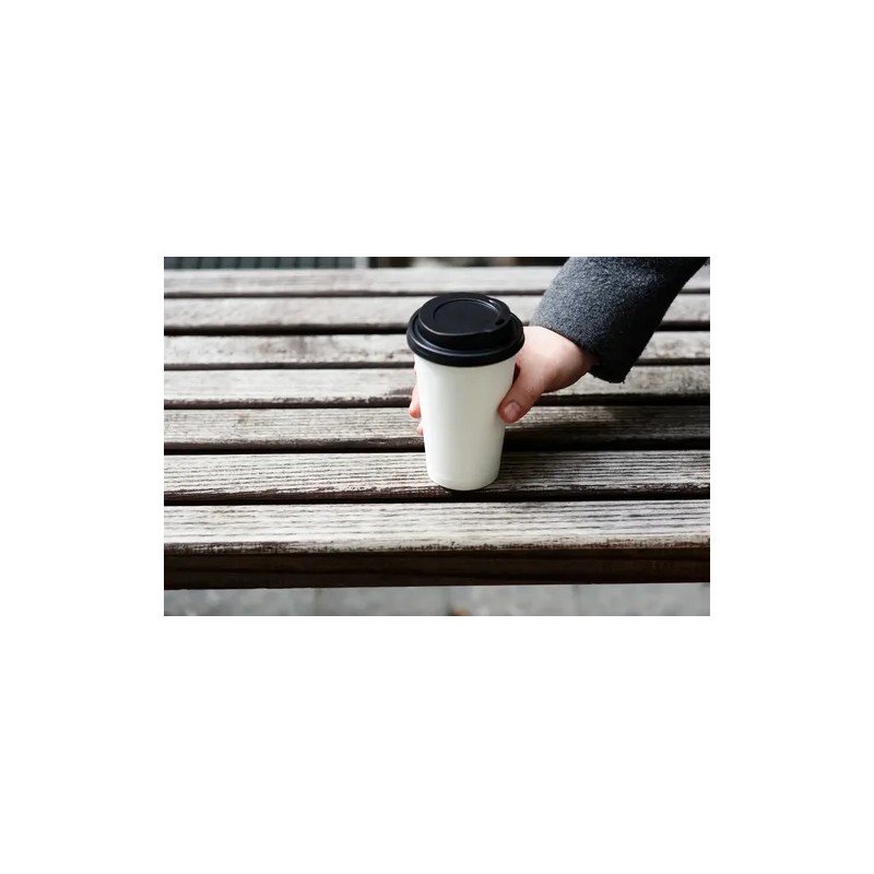 50 Vasos Desechables 12oz Para Café Kit Con Tapas Y