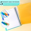 CAGIE 5 Subject Notebook College Ruled with Removable Tabs, Lined