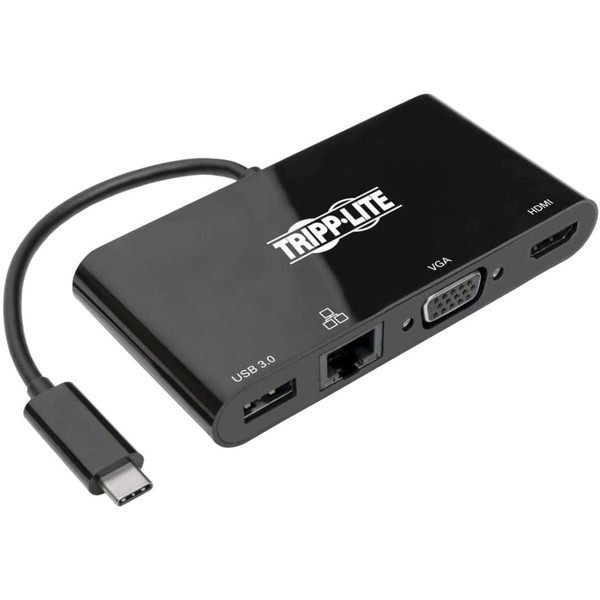 Tripp Lite USB-C Hub with 4K HDMI, 1080P VGA, Gigabit