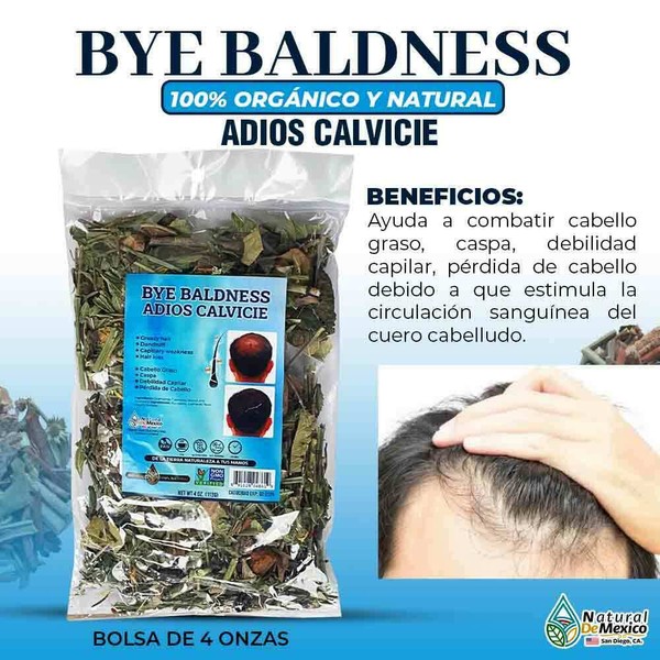Tierra Naturaleza Adios Calvicie Mixing Herb BYE BALDNESS 4 oz. 113gr. Debilidad Capilar, Caspa