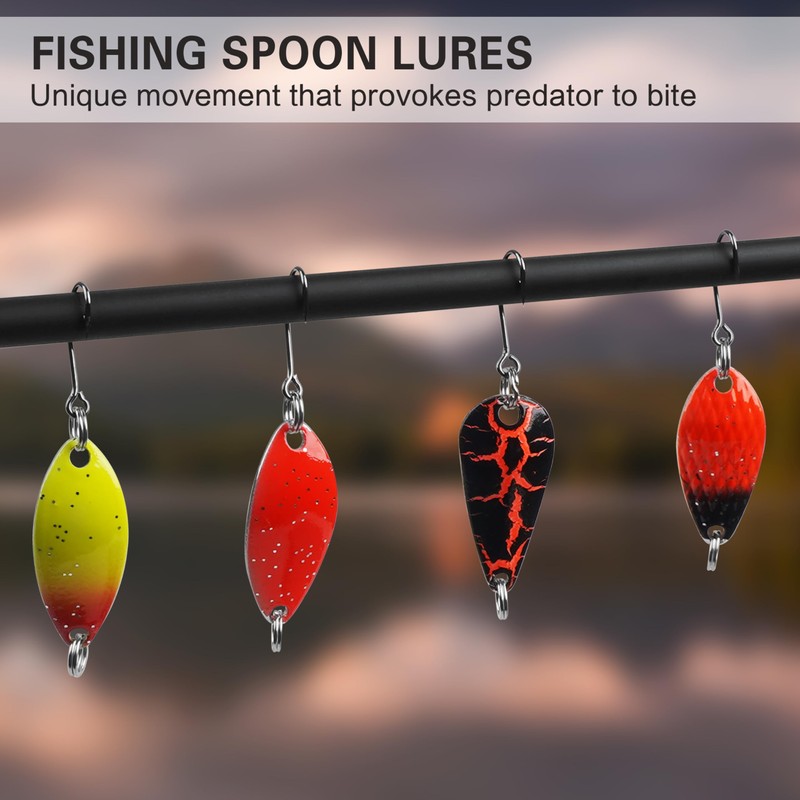 Trout Fishing Spoon Lure Set Single Hook Trout Lures Hard