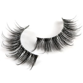 False Eyelashes Transparent Band Russian Strip Lashes D Curl Wispy Natural Look Faux Mink Lashes Like Eyelash Extension Fluffy Cat Eye Eyelashes Pack (HY27)