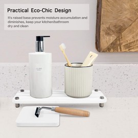 Home Sink Caddy, Instant Dry Kitchen Bathroom Sink Organizer, Diatomaceous Earth Sink Tray Stone for Soap Water Bottles Sponge Brush Created for the Modern Home