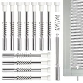 12 Packs Window Screen Plunger Latches with Caps, Aluminum Window Screen Plunger Pins 5/32" X 1-1/2" for Securing Window Screens and Window Screen Replacement (White)