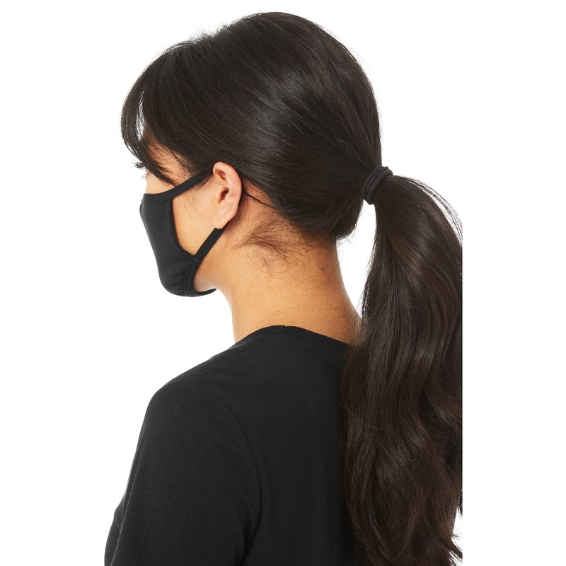Bella Canvas womens Face Cover Handkerchief, Black, Small-Medium US