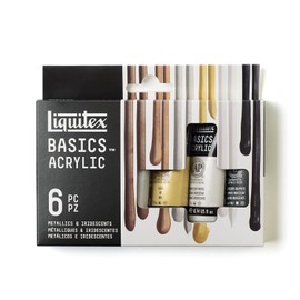 Liquitex Set Metal and Iridescent con 6 Pinturas Acrílicas Basics 22 ml